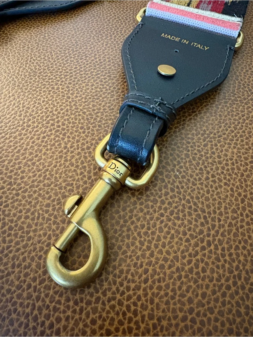 Dior Multicolor Strap with Gold Hardware and black leather